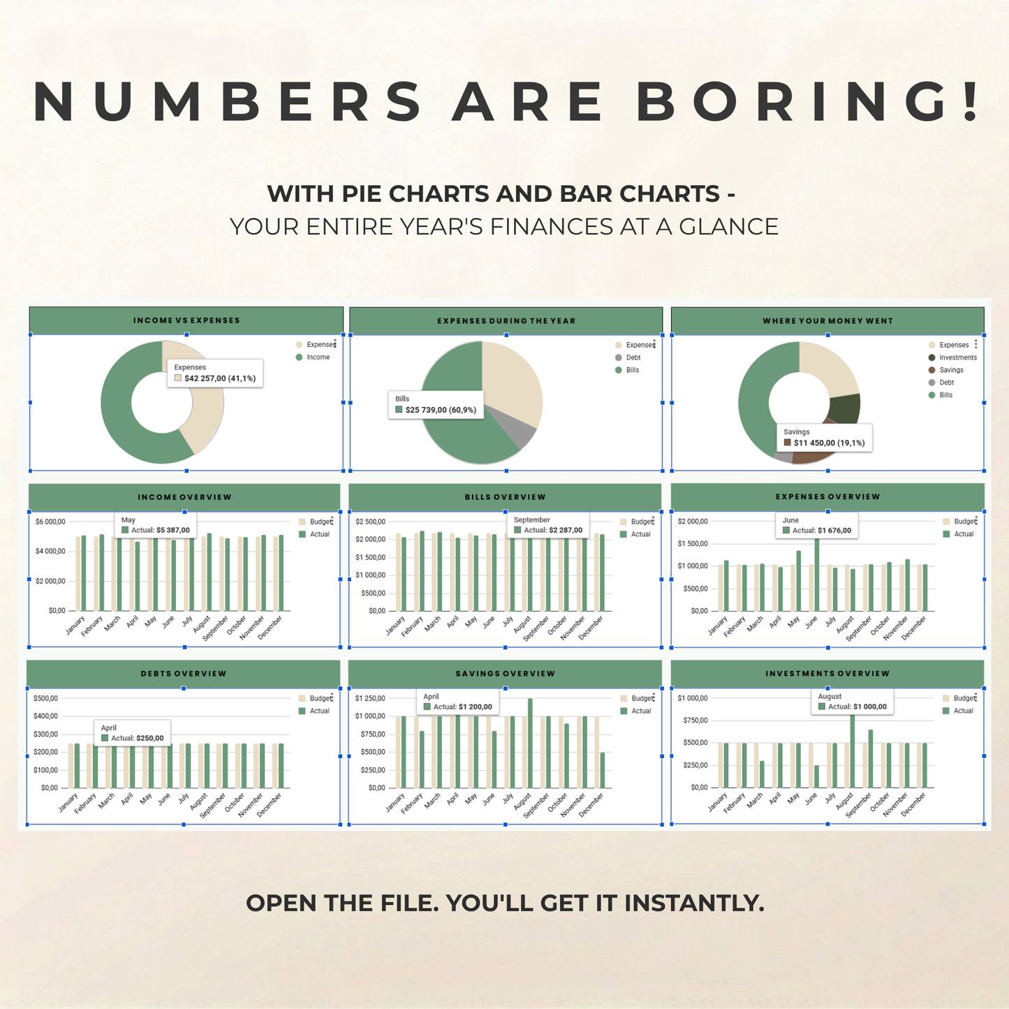 Psorted Annual Budget – Keep the whole year in one place
