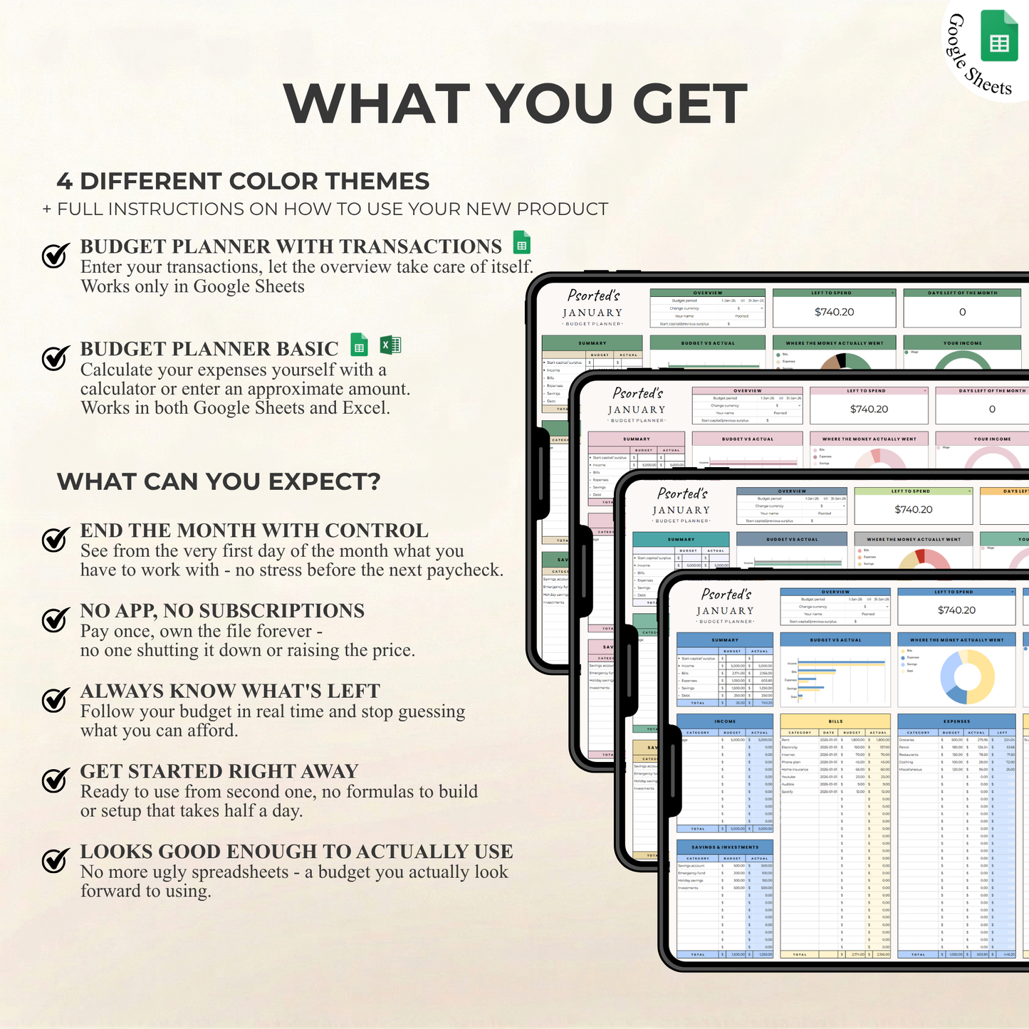 Psorted Budget Planner – For Your Everyday Finances
